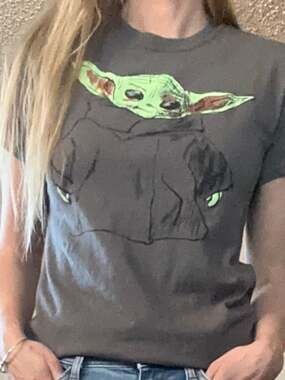 Star Wars The Mandalorian Baby Yoda Grogu Standing Sketch Graphic Tee